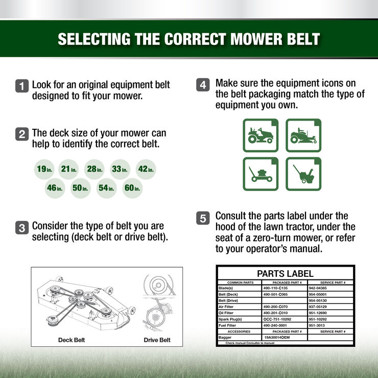 Riding Mower 42-inch Deck Belt - 954-05021